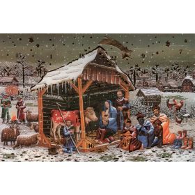 Adventskalenderkarten Engel christliche Motive 5 Stück Nostalgie Weihnachten Grußkarten Goldprägung Kunstkarte
