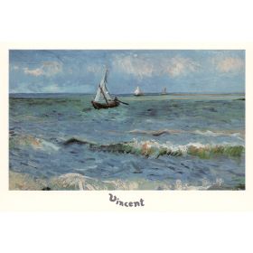 Kunstklappkarte Vincent van Gogh Seenlandschaft bei Les...
