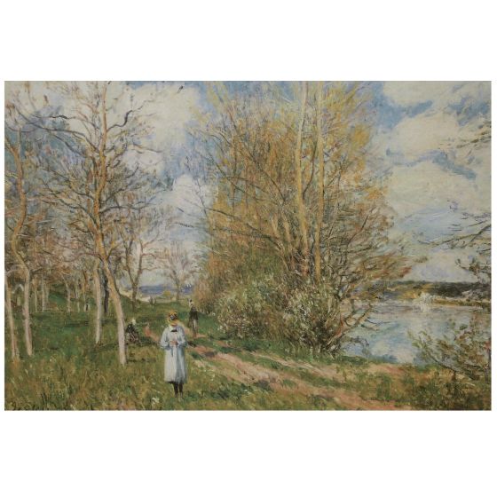 Kunstklappkarte Alfred Sisley Die kleinen Wiesen im Frühjahr