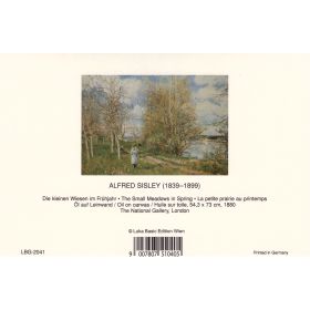 Kunstklappkarte Alfred Sisley Die kleinen Wiesen im Frühjahr