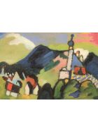 Kunstklappkarte Wassily Kandinsky Studie für Murnau mit Kirche 2 1910