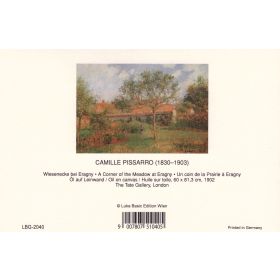Kunstklappkarte Camille Pissarro Wiesenecke bei Eragny