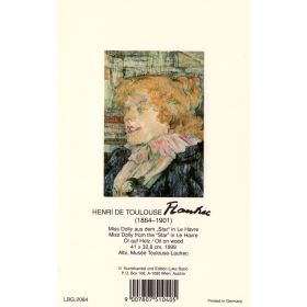 Kunstklappkarte Henri de Toulouse Lautrec Miss Dolly aus dem "Star" in Le Havre