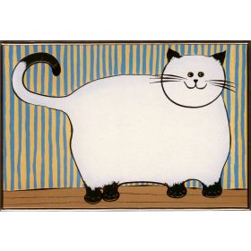 Kunstklappkarte "dicke Katze" mit Goldprägung