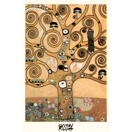 Gustav Klimt Lebensbaum mit Passepartout Kunstklappkarte