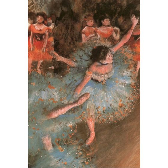 Kunstklappkarte Edgar Degas Tänzerinnen in Blau