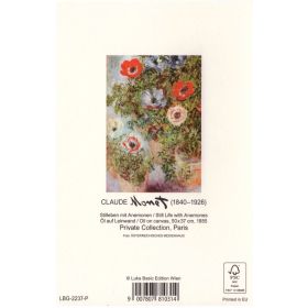 Kunstklappkarte Claude Monet Stilleben mit Anemonen