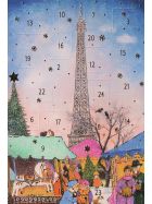Adventskalenderkarte Paris mit Eifelturm 