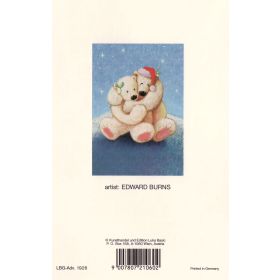 Adventskalenderkarte Eisbären mit Weihnachtsmütze