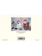 5 Wunderschöne nostalgische Adventskalenderkarten Schnee- und Weihnachtsmann