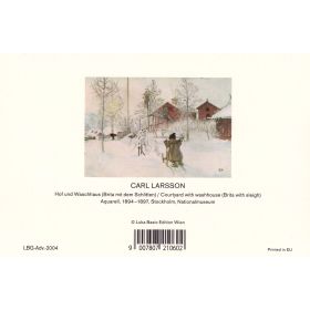 Nostalgische Adventskalender-Doppelkarte Winterlandschaft