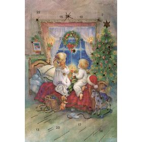 Wunderschöne Adventskalenderkarten Weihnachtsmänner 5 Stück