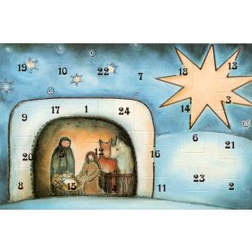 5 Adventskalenderkarten mit christlichen Motiven 