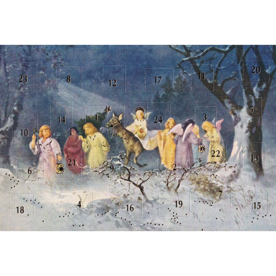 Asam Adventskalender Kleine Adventskalenderkarten Von Caltime  24 Tren,  175x120mm, Mit Umschlag, Zum Selbstbefllen Weihnachtskarten Klein