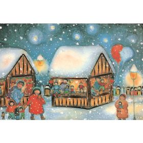 Nostalgische Weihnachts-Doppelkarten 5 Stück 