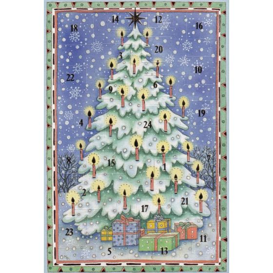 Wunderschöne Adventskalenderkarten Geschenkebaum 5 Stück 