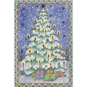 Wunderschöne Adventskalenderkarten Geschenkebaum 5 Stück 