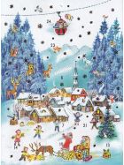 Nostalgischer A4 Adventskalender Winterlandschaft