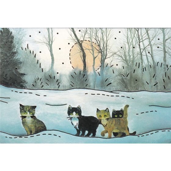 Wunderschöne Katzen Weihnachtskarten 5 Stück