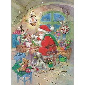 Nostalgischer-Adventskalender-A4-Weihnachtsmann-Werkstatt