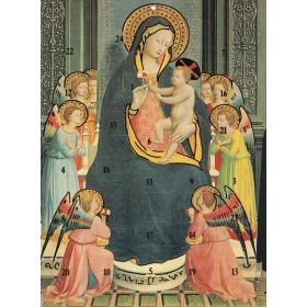A4 Adventskalender Madonna mit Kind und Engeln