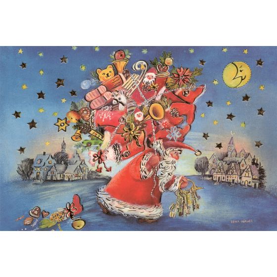 weihnachtskarten-nostalgie-weihnachtsmann-geschenke