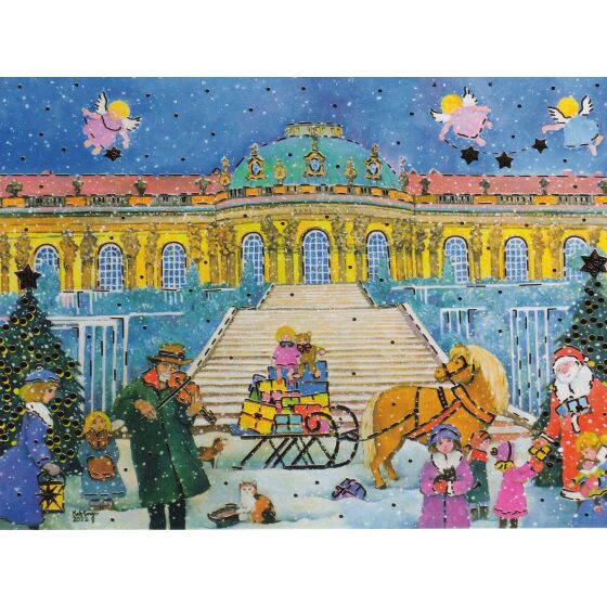 weihnachtskarte-nostalgie-schloss-sanssouci-doppelkarte