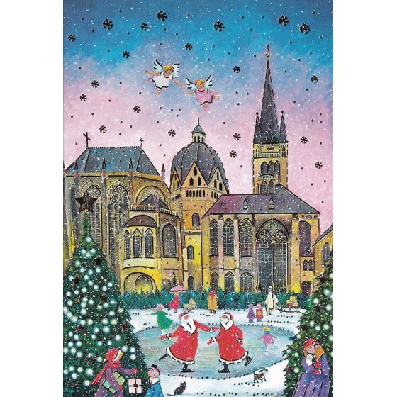 weihnachtskarte-nostalgie-aachen-dom-doppelkarte