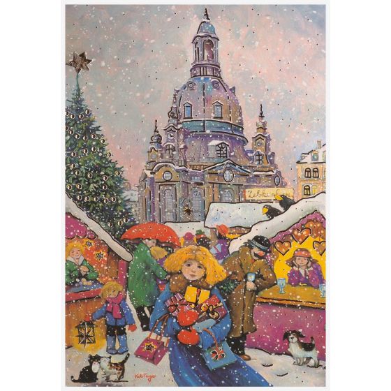 10 Weihnachtspostkarten Dresden mit Frauenkirche 
